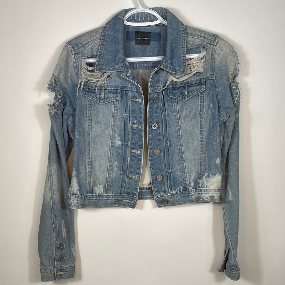 Calvin Klein Blue Distressed Denim Jacket